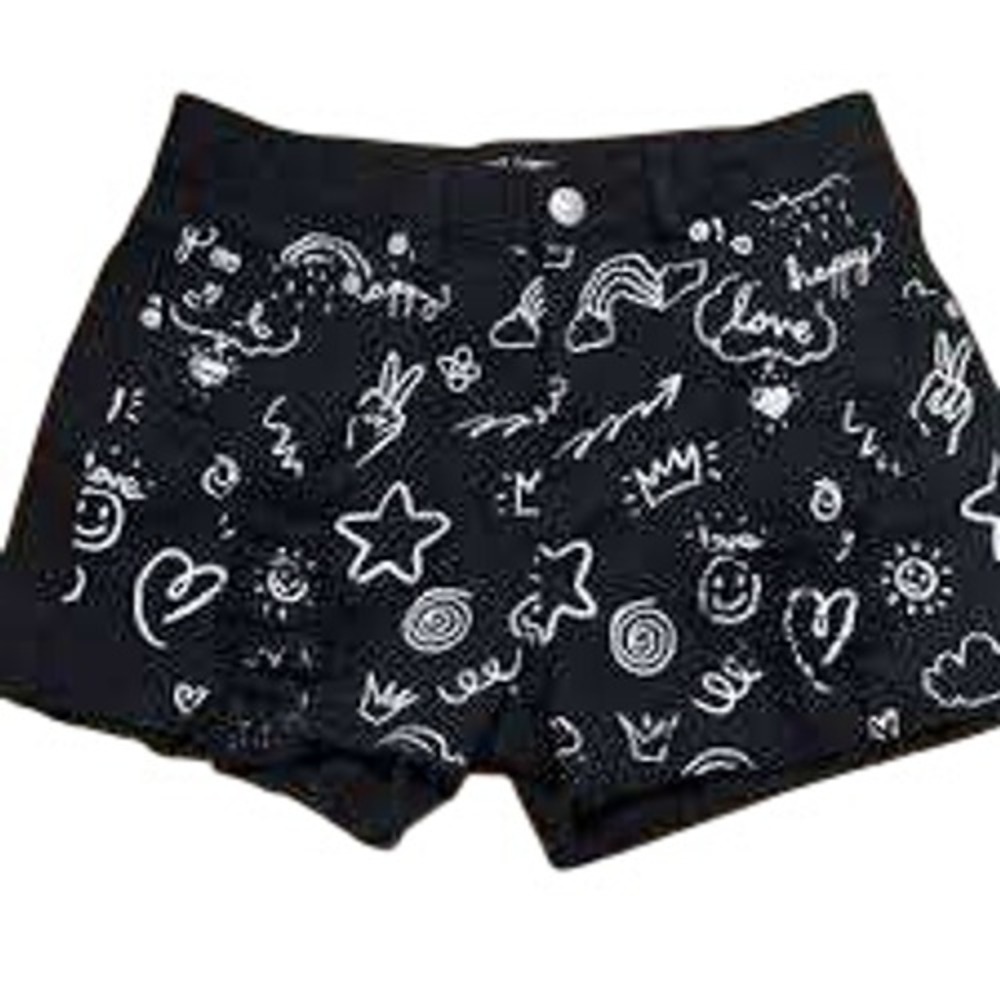 Almost Famous Womens Happy Shorts Sz 7  Cut Off Distress 98%cotton 2%spand (249)